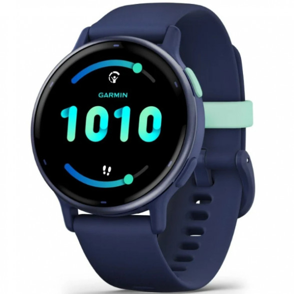 Умные часы Garmin Vivoactive 5, синие с металлически-синим безелем и силиконовым ремешком 010-02862-12 в Энгельсе