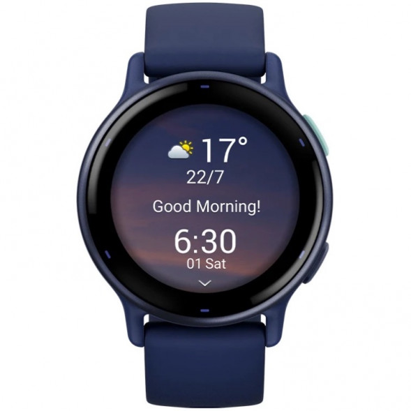 Умные часы Garmin Vivoactive 5, синие с металлически-синим безелем и силиконовым ремешком 010-02862-12 в Энгельсе
