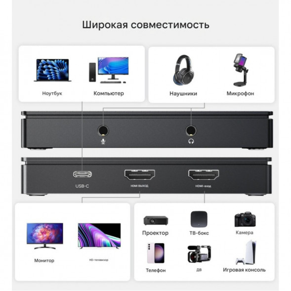 Карта видеозахвата UGREEN CM630 HDMI 4K60Hz в Энгельсе