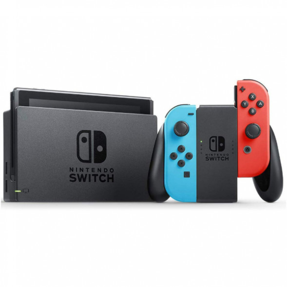 Игровая приставка Nintendo Switch rev.2 32 ГБ, красный/синий в Энгельсе