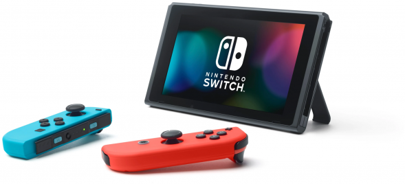 Игровая приставка Nintendo Switch rev.2 32 ГБ, красный/синий в Энгельсе