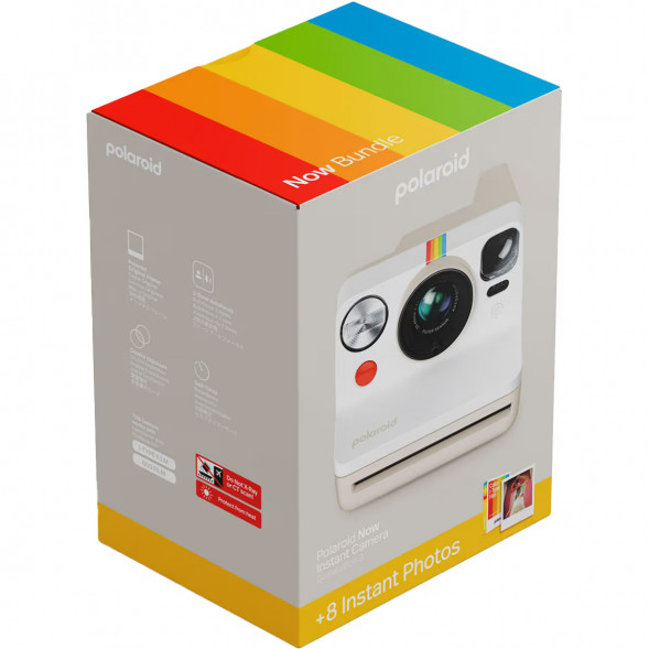 Фотоаппарат моментальной печати Polaroid Now Generation 3 + 8 цветных картриджей, белый в Энгельсе