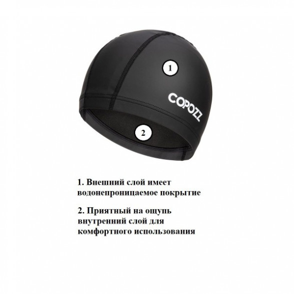 Шапочка для бассейна Copozz (черный) в Энгельсе